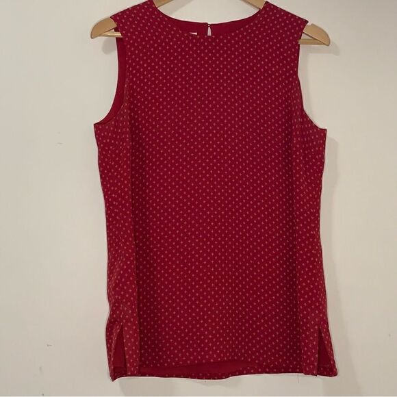 Talbots 2 Pcs Silk Pant & Tank Set Size 10P Red and Gold - Picture 1 of 10